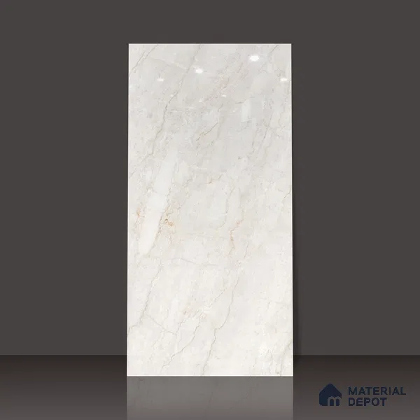 Budget Friendly Endless Wall & Floor Tile Value for Money TL 05953 Terravia Nextris Bianco 4 ft x 2 ft - Vitrified Endless Glossy Finish - 8.5 mm | 4 Random Designs | Suitable for Living Room, Bedroom & Bathroom