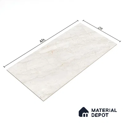 Budget Friendly Endless Wall & Floor Tile Value for Money TL 05953 Terravia Nextris Bianco 4 ft x 2 ft - Vitrified Endless Glossy Finish - 8.5 mm | 4 Random Designs | Suitable for Living Room, Bedroom & Bathroom