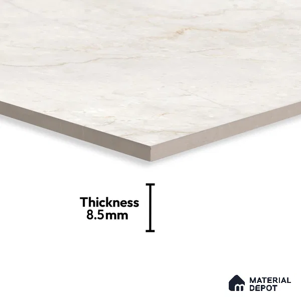 Budget Friendly Endless Wall & Floor Tile Value for Money TL 05953 Terravia Nextris Bianco 4 ft x 2 ft - Vitrified Endless Glossy Finish - 8.5 mm | 4 Random Designs | Suitable for Living Room, Bedroom & Bathroom