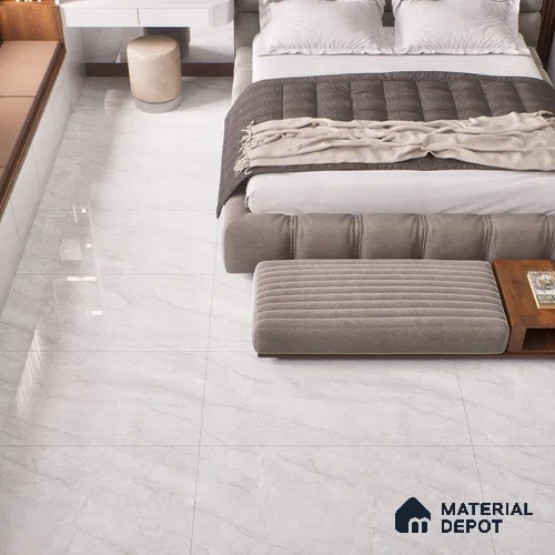 Budget Friendly Endless Wall & Floor Tile Value for Money TL 05953 Terravia Nextris Bianco 4 ft x 2 ft - Vitrified Endless Glossy Finish - 8.5 mm | 4 Random Designs | Suitable for Living Room, Bedroom & Bathroom