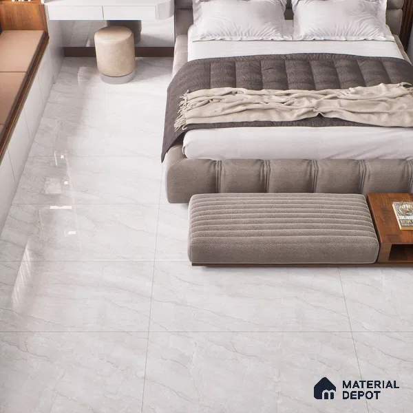 Budget Friendly Endless Wall & Floor Tile Value for Money TL 05953 Terravia Nextris Bianco 4 ft x 2 ft - Vitrified Endless Glossy Finish - 8.5 mm | 4 Random Designs | Suitable for Living Room, Bedroom & Bathroom
