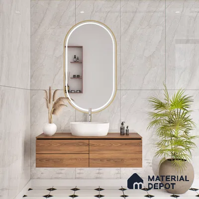 Budget Friendly Endless Wall & Floor Tile Value for Money TL 05953 Terravia Nextris Bianco 4 ft x 2 ft - Vitrified Endless Glossy Finish - 8.5 mm | 4 Random Designs | Suitable for Living Room, Bedroom & Bathroom