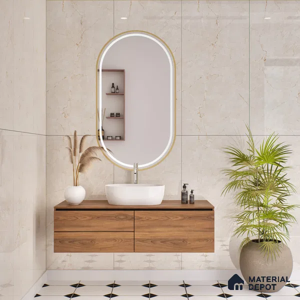 Budget Friendly Endless Wall & Floor Tile Value for Money TL 05952 B Terravia Ritzea 4 ft x 2 ft - Vitrified Endless Glossy Finish - 8.5 mm | 4 Random Designs | Suitable for Living Room, Bedroom & Bathroom (Sample)