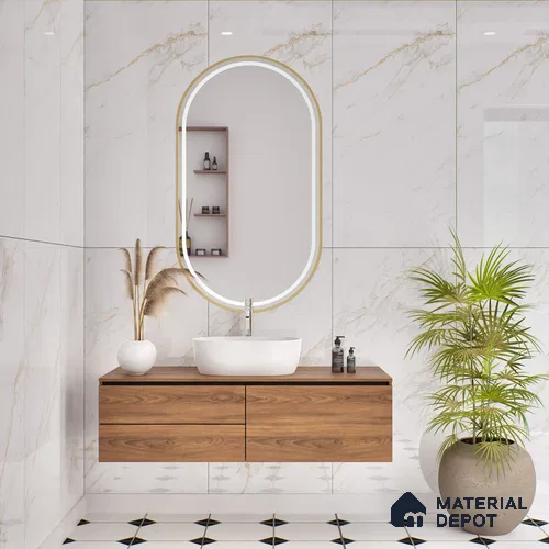Budget Friendly Endless Wall & Floor Tile Value for Money TL 05946 Terravia Serolix 4 ft x 2 ft - Vitrified Endless Glossy Finish - 8.5 mm | 4 Random Designs | Suitable for Living Room, Bedroom & Bathroom