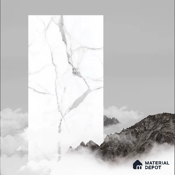 Budget Friendly Endless Wall & Floor Tile Value for Money TL 05962 Terravia Statuvia 4 ft x 2 ft - Vitrified Endless Glossy Finish - 8.5 mm | 4 Random Designs | Suitable for Living Room, Bedroom & Bathroom (Sample)
