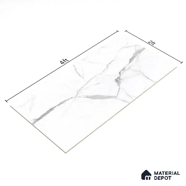 Budget Friendly Endless Wall & Floor Tile Value for Money TL 05962 Terravia Statuvia 4 ft x 2 ft - Vitrified Endless Glossy Finish - 8.5 mm | 4 Random Designs | Suitable for Living Room, Bedroom & Bathroom (Sample)