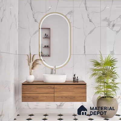 Budget Friendly Endless Wall & Floor Tile Value for Money TL 05962 Terravia Statuvia 4 ft x 2 ft - Vitrified Endless Glossy Finish - 8.5 mm | 4 Random Designs | Suitable for Living Room, Bedroom & Bathroom (Sample)