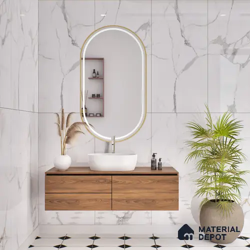 Budget Friendly Endless Wall & Floor Tile Value for Money TL 05962 Terravia Statuvia 4 ft x 2 ft - Vitrified Endless Glossy Finish - 8.5 mm | 4 Random Designs | Suitable for Living Room, Bedroom & Bathroom