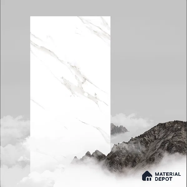 Budget Friendly Endless Wall & Floor Tile Value for Money TL 05964 Terravia Stellario Statuario 4 ft x 2 ft - Vitrified Endless Glossy Finish - 8.5 mm | 4 Random Designs | Suitable for Living Room, Bedroom & Bathroom (Sample)