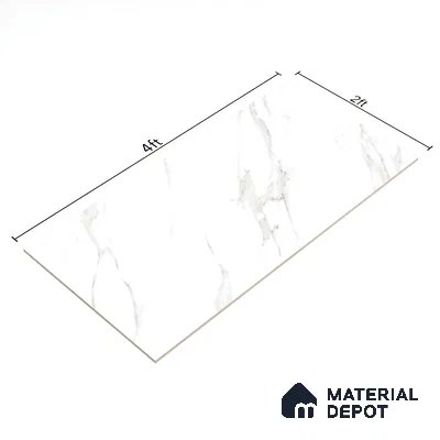 Budget Friendly Endless Wall & Floor Tile Value for Money TL 05964 Terravia Stellario Statuario 4 ft x 2 ft - Vitrified Endless Glossy Finish - 8.5 mm | 4 Random Designs | Suitable for Living Room, Bedroom & Bathroom (Sample)