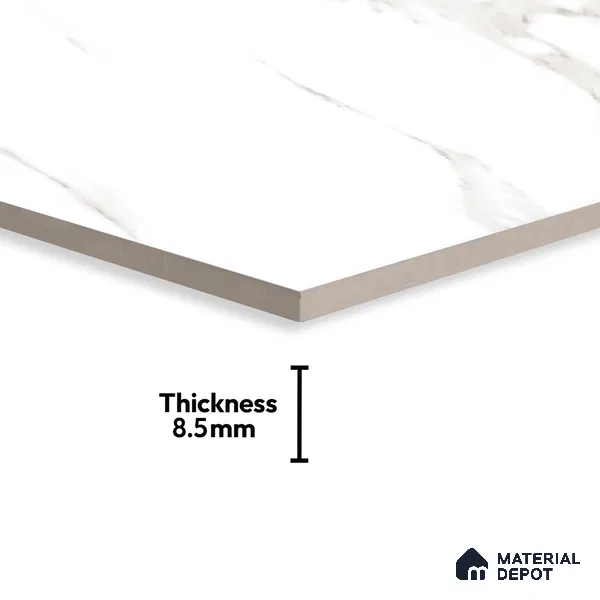 Budget Friendly Endless Wall & Floor Tile Value for Money TL 05964 Terravia Stellario Statuario 4 ft x 2 ft - Vitrified Endless Glossy Finish - 8.5 mm | 4 Random Designs | Suitable for Living Room, Bedroom & Bathroom (Sample)