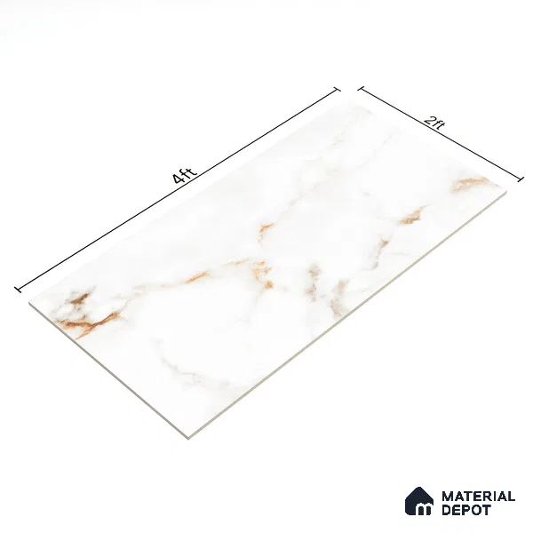 Budget Friendly Endless Wall & Floor Tile Value for Money TL 05963 Terravia Vennix 4 ft x 2 ft - Vitrified Endless Glossy Finish - 8.5 mm | 4 Random Designs | Suitable for Living Room, Bedroom & Bathroom (Sample)