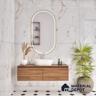 Budget Friendly Endless Wall & Floor Tile Value for Money TL 05963 Terravia Vennix 4 ft x 2 ft - Vitrified Endless Glossy Finish - 8.5 mm | 4 Random Designs | Suitable for Living Room, Bedroom & Bathroom (Sample)