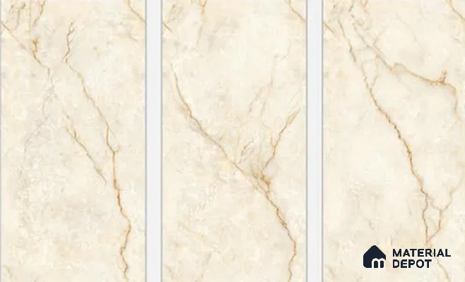 Endless Wall & Floor Tile Velvet Crema TL 05851 1600 x 800 mm Vitrified High Gloss Finish - 9 mm | 3 Random Design |Suitable For Living Room, Bedroom, Kitchen