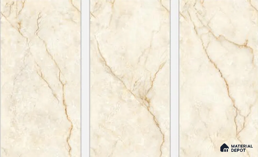 Endless Wall & Floor Tile Velvet Crema TL 05851 1600 x 800 mm Vitrified High Gloss Finish - 9 mm | 3 Random Design |Suitable For Living Room, Bedroom, Kitchen