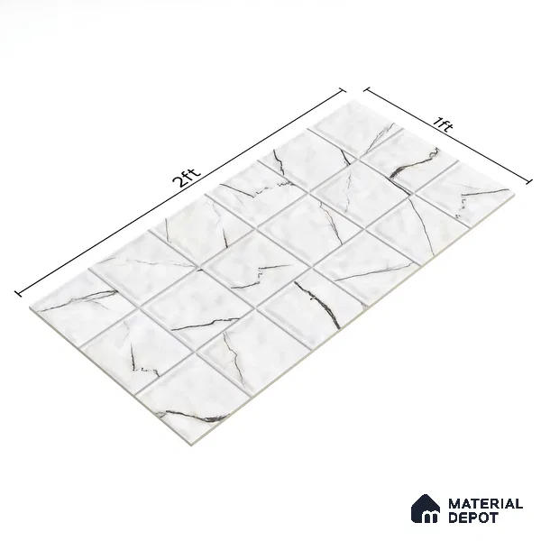 Endless Wall Tile TL 06003 C 26005 GL B Subway 2 ft x 1 ft Ceramic Glue Matte Finish - 7.5 mm | Suitable For Kitchen, Bathroom (Sample)