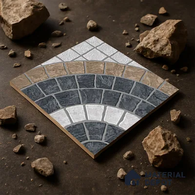 Parking Floor Tile TL 07578 Espresso Veil | 16 x 16 inch | Anti Slip Matte Finish Heavy Duty Vitrified Tile - 12 mm | Suitable For High Traffic Areas, Terrace, Balcony | Pattern Alignment May Vary | 2-3 mm Spacer is Mandatory
