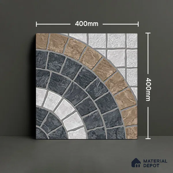 Parking Floor Tile TL 07578 Espresso Veil | 16 x 16 inch | Anti Slip Matte Finish Heavy Duty Vitrified Tile - 12 mm | Suitable For High Traffic Areas, Terrace, Balcony | Pattern Alignment May Vary | 2-3 mm Spacer is Mandatory