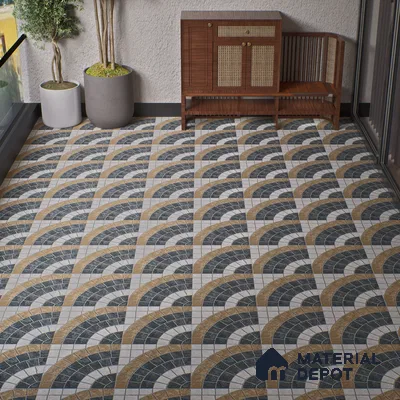 Parking Floor Tile TL 07578 Espresso Veil | 16 x 16 inch | Anti Slip Matte Finish Heavy Duty Vitrified Tile - 12 mm | Suitable For High Traffic Areas, Terrace, Balcony | Pattern Alignment May Vary | 2-3 mm Spacer is Mandatory