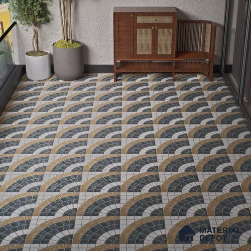 Parking Floor Tile TL 07578 Espresso Veil | 16 x 16 inch | Anti Slip Matte Finish Heavy Duty Vitrified Tile - 12 mm | Suitable For High Traffic Areas, Terrace, Balcony | Pattern Alignment May Vary | 2-3 mm Spacer is Mandatory