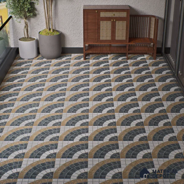 Parking Floor Tile TL 07578 Espresso Veil | 16 x 16 inch | Anti Slip Matte Finish Heavy Duty Vitrified Tile - 12 mm | Suitable For High Traffic Areas, Terrace, Balcony | Pattern Alignment May Vary | 2-3 mm Spacer is Mandatory