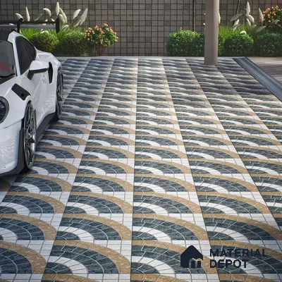 Parking Floor Tile TL 07578 Espresso Veil | 16 x 16 inch | Anti Slip Matte Finish Heavy Duty Vitrified Tile - 12 mm | Suitable For High Traffic Areas, Terrace, Balcony | Pattern Alignment May Vary | 2-3 mm Spacer is Mandatory