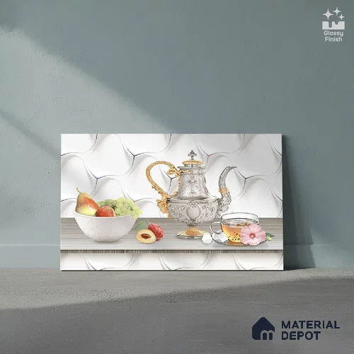 TL 01911 B Ice White & Grey Highlighter 1 18 x 12 inch Glossy Finish Ceramic Wall Tile - 6 mm