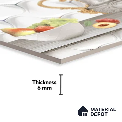TL 01911 B Ice White & Grey Highlighter 1 18 x 12 inch Glossy Finish Ceramic Wall Tile - 6 mm
