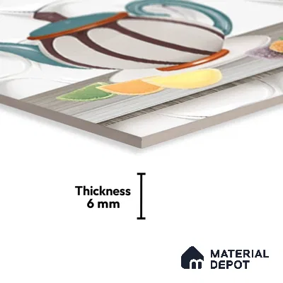 TL 01911 C Ice White & Green Highlighter 2 18 x 12 inch Glossy Finish Ceramic Wall Tile - 6 mm