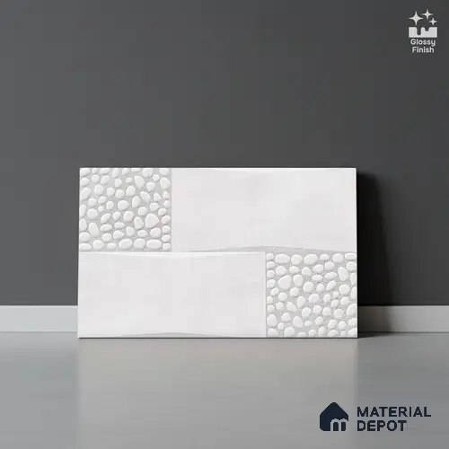 TL 01947 A Everest White Light 18 x 12 inch Glossy Finish Ceramic Wall Tile - 6 mm