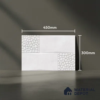 TL 01947 A Everest White Light 18 x 12 inch Glossy Finish Ceramic Wall Tile - 6 mm