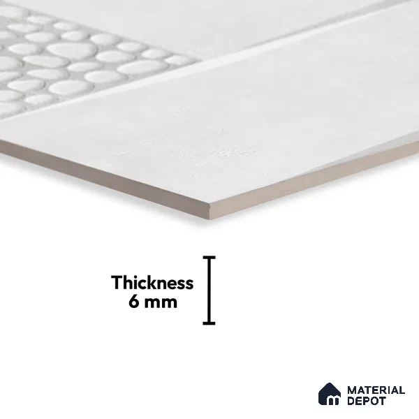 TL 01947 A Everest White Light 18 x 12 inch Glossy Finish Ceramic Wall Tile - 6 mm