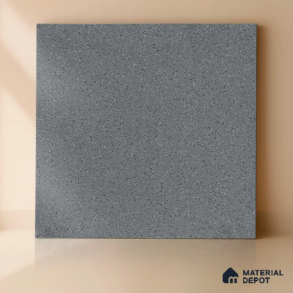 Terrazzo Floor Tile TL 00003 Polo Grey 600 x 600 mm Plain Look Matte Finish Anti Skid Outdoor Vitrified Parking Tile - 12 mm