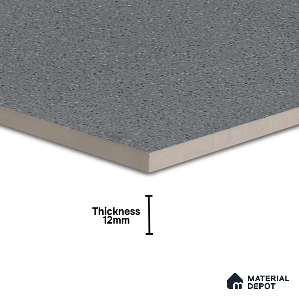 Terrazzo Floor Tile TL 00003 Polo Grey 600 x 600 mm Plain Look Matte Finish Anti Skid Outdoor Vitrified Parking Tile - 12 mm