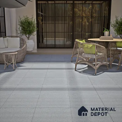 Terrazzo Floor Tile TL 00003 Polo Grey 600 x 600 mm Plain Look Matte Finish Anti Skid Outdoor Vitrified Parking Tile - 12 mm