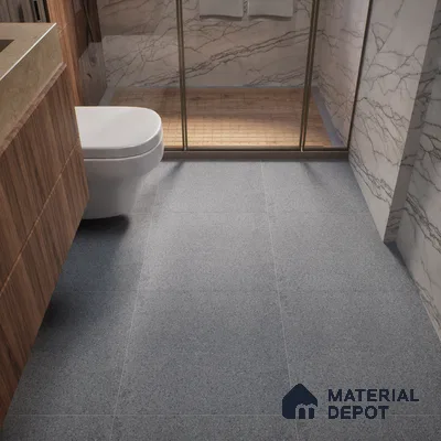 Terrazzo Floor Tile TL 00003 Polo Grey 600 x 600 mm Plain Look Matte Finish Anti Skid Outdoor Vitrified Parking Tile - 12 mm