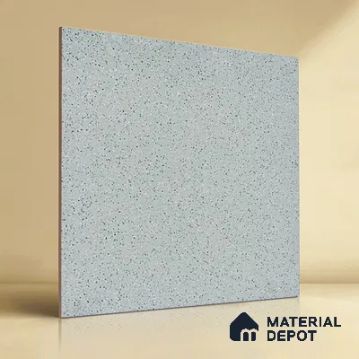 Terrazzo Floor Tile TL 00002 Polo Silver 600 x 600 mm Plain Look Matte Finish Anti Skid Outdoor Vitrified Parking Tile - 12 mm