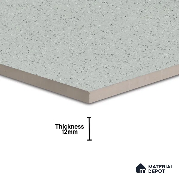 Terrazzo Floor Tile TL 00002 Polo Silver 600 x 600 mm Plain Look Matte Finish Anti Skid Outdoor Vitrified Parking Tile - 12 mm