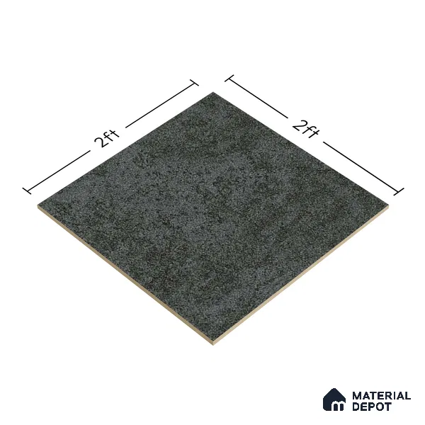 Stone Floor Tile TL 00005 Alaska Ebony 2 ft x 2 ft Matte Finish Anti Skid Vitrified Tile - 12 mm | Suitable for Balcony, Terrace & Coutyard