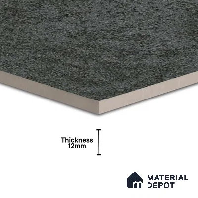 Stone Floor Tile TL 00005 Alaska Ebony 2 ft x 2 ft Matte Finish Anti Skid Vitrified Tile - 12 mm  | Suitable for Balcony, Terrace & Coutyard