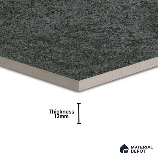 Stone Floor Tile TL 00005 Alaska Ebony 2 ft x 2 ft Matte Finish Anti Skid Vitrified Tile - 12 mm | Suitable for Balcony, Terrace & Coutyard
