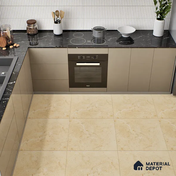 TL 00006 Alaska Ivory 600 x 600 mm Punch Look Matte Finish Anti Skid Outdoor Vitrified Parking Tile - 12 mm