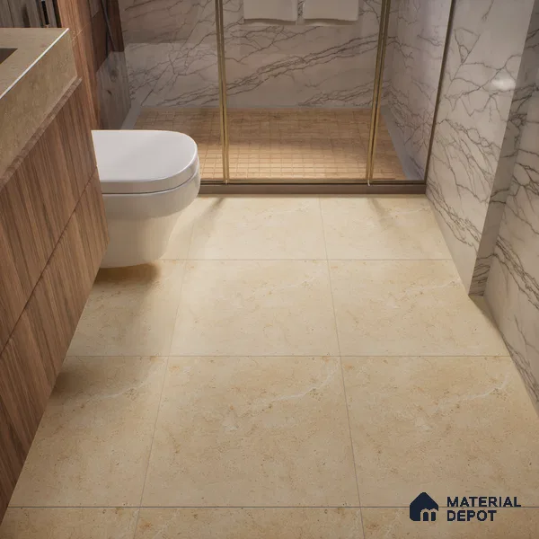 TL 00006 Alaska Ivory 600 x 600 mm Punch Look Matte Finish Anti Skid Outdoor Vitrified Parking Tile - 12 mm