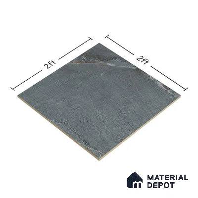 TL 00008 Latina Slate Nero 600 x 600 mm Punch Look Matte Finish Anti Skid Outdoor Vitrified Parking Tile - 12 mm