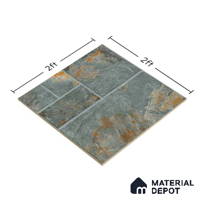 Stone Floor Tile TL 00010 Venice Stone 2 ft x 2 ft Matte Finish Anti Skid Vitrified Tile - 12 mm | Suitable for Balcony, Terrace & Coutyard