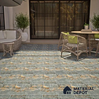 Stone Floor Tile TL 00010 Venice Stone 2 ft x 2 ft Matte Finish Anti Skid Vitrified Tile - 12 mm | Suitable for Balcony, Terrace & Coutyard