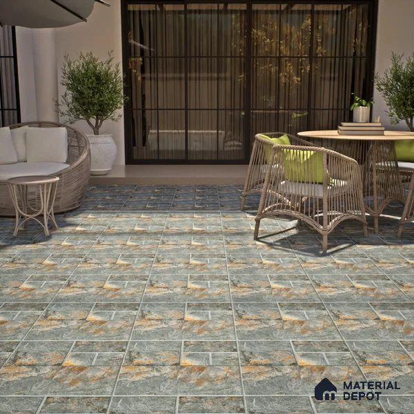 Stone Floor Tile TL 00010 Venice Stone 2 ft x 2 ft Matte Finish Anti Skid Vitrified Tile - 12 mm | Suitable for Balcony, Terrace & Coutyard