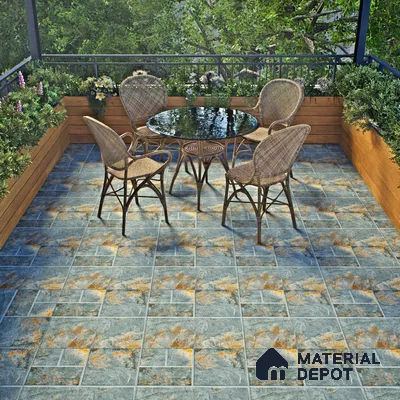 Stone Floor Tile TL 00010 Venice Stone 2 ft x 2 ft Matte Finish Anti Skid Vitrified Tile - 12 mm | Suitable for Balcony, Terrace & Coutyard
