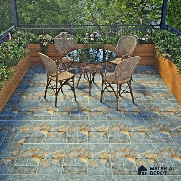 Stone Floor Tile TL 00010 Venice Stone 2 ft x 2 ft Matte Finish Anti Skid Vitrified Tile - 12 mm | Suitable for Balcony, Terrace & Coutyard