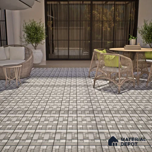 Stone Floor Tile TL 00011 Venice Anchor 2 ft x 2 ft Matte Finish Anti Skid Outdoor Parking Vitrified Tile - 12 mm  | Suitable for Parking, Balcony, Terrace & Coutyard